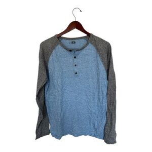 Le 31 Blue and Gray Long Sleeve Shirt size large